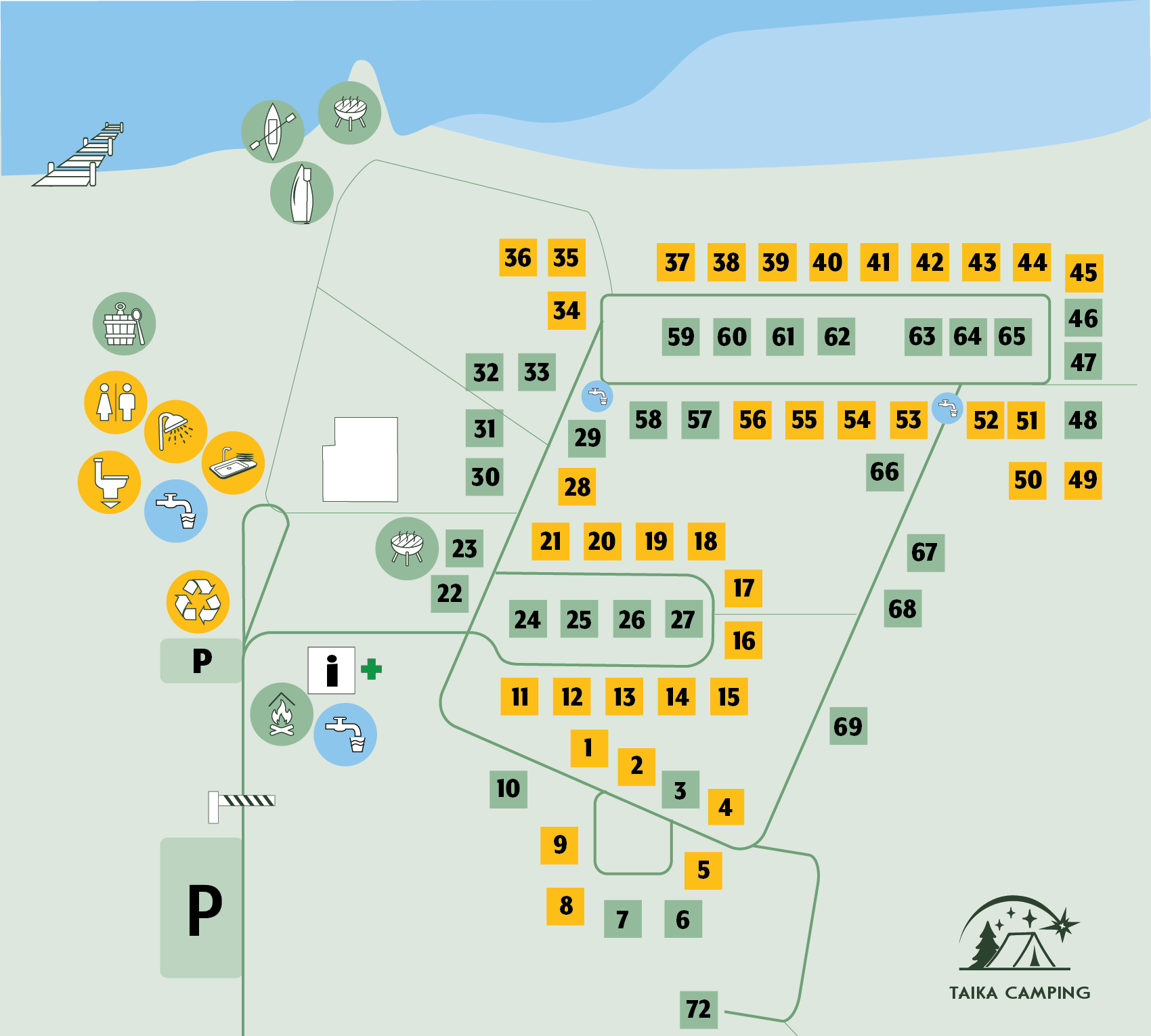 Taika Camping site map